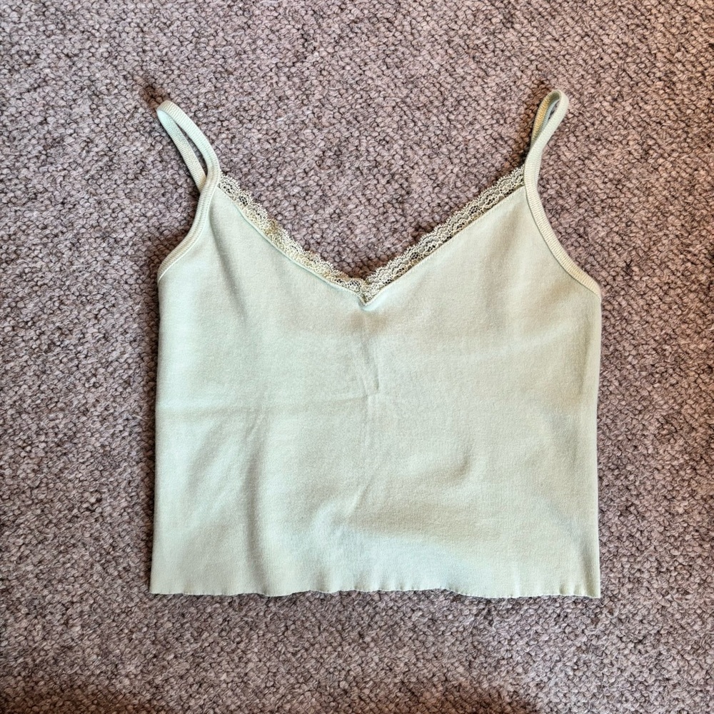 Brandy Melville Green Lace Cami!